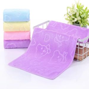 Handuk Microfiber Kecil Olahraga 30x60/30x30 Untuk Muka Lembut Embos Polos Motif Beruang Multifungsi Anduk Bayi Lembut Menyerap Bagus Kain lap