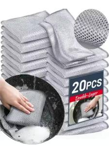 5-20PCS Magic Cleaning Cloth Thickened Double -sided Metal Steel Wire Rags Kitchen Dish Pot Washdishing Cloths Towel Clean Tools