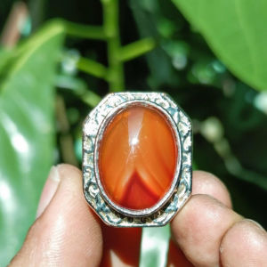 Asli Batu Sulaiman Junjung Derajat Orange 2cm Ring Besar 12