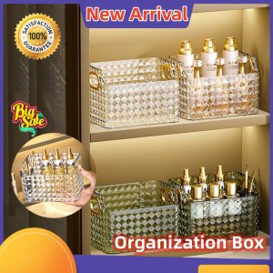ฟื้นฟูกล่องเก็บอาหารแห้ง บนโต๊ะเครื่องสำอาง ชัดเจน กล่องเก็บเครื่องสำอาง หรูหรา