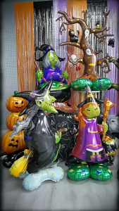 KUNOISE ลูกโป่งฮาโลวีน 4D รูปฟักทอง ผี และบ้านผี มีฐานยืน