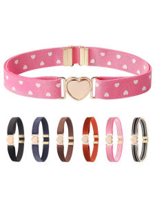 Child Girl Princess Love Heart Shape Decoration down Jacket Pants Elastic Belt Adjustable Length School Uniform Belt