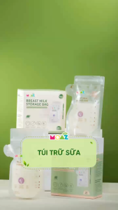 Túi Trữ Sữa Mẹ Moaz Eco 200ml & 250ml Cảm Biến Nhiệt Khoá Chống Tràn Không BPA Tặng Bút Ghi Chú