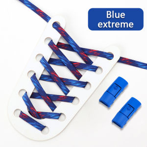 Colour Flat Shoelaces Without ties Press Metal lock Elastic Shoe Laces For Sneaker 1 Second Quick On And Off Lazy Shoelace