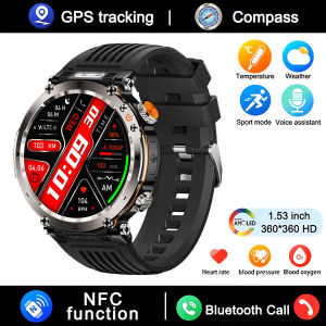 2025 New Fashion luxury 5ATM Watch HT30 GPS Compass Smart Watch Outdoor Sport Man AMOLED 366*366 NFC Heart Rate IP68 Smartwatch