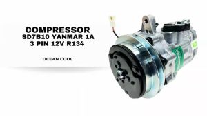 คอมแอร์ SD7B10 ยันม่าร์ ร่องเอ 3ขา 12โวลต์ R134 COM0221 COMPRESSOR SD 7B10 YANMAR 1A 3PIN 12V R-134a คอมเพลสเซอร์