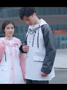 【24h Ship】Raincoat Set Fashion Outdoor Riding Rainsuit Set for Men Women Adult Couple Waterproof Soft Thick