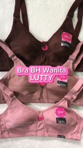 Paket 3 Pcs Bra Sport LUTTY Kait 3 Wanita Dewasa Tanpa Busa | BH Sport Dewasa Jumbo Cup Besar