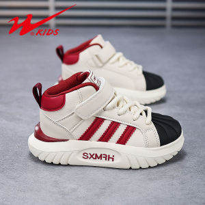 Double Star High Top Childrens Sneakers Autumn Winter New Style Girls Casual Shell Head Shoes Trendy Kids Sports Shoes