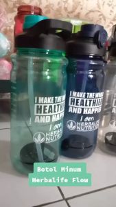 Botol Minum Desain Gym & Outdoor Plastik Hijau Army/Aqua 2 Liter - Wadah Air Ringan