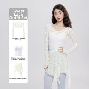 aiwuge | Ballet Lace Twist Blouse Long Sleeve