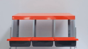 Chicken Nesting Box Automatic Egg Collector with stand | Heavy-Duty Hot-Galvanized & Plastic | Clean Egg Tray | Poultry Layer Nest | Red/Green/Orange