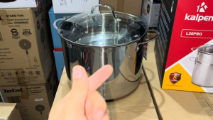 Nồi luộc gà Inox 5 lớp đáy kèm xửng Kalpen L30Pro 30cm bảo hành 5 năm