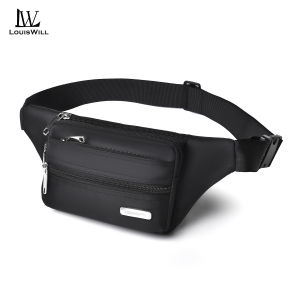 LouisWill Sports Chest Bag Men Women Waist Bag Crossbody Chest Bag  Multi-compartment Business Bag Small Waist Pouch Waterproof Wear-Resistant Fitness Bag with Adjustable Strap for Workout Running