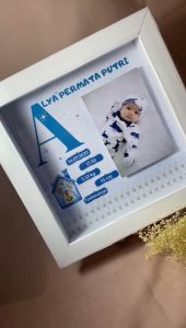 FRAME 3D LAMPU - Kado / Hadiah Bayi (Biodata Bayi) Baby Born Boy