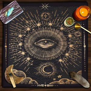 VIKAMA Scorpio Zodiac Evil Eye Moon Tarot Cloth Divination Mat Witchcraft Wiccan Occult Altar Cloth Gothic Decor