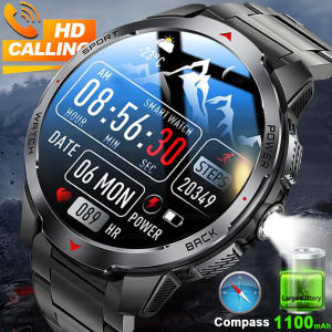1100mAh Super Capacity Battery Military Outdoor Smart Watch Men 1.7inch Screen Compass Bluetooth Call 3ATM Waterproof SmartWatch