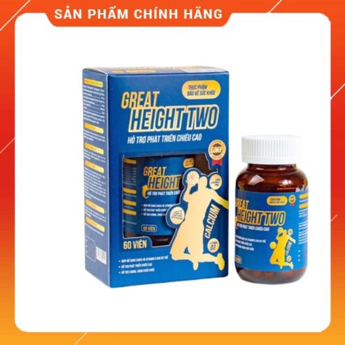 [Chính hãng]Viên uống tăng chiều cao cho trẻ Great Height Two- hộp 60 viên+ Quà tặng