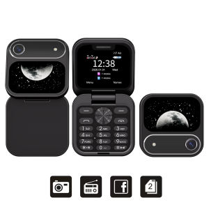 SERVO | SERVO I17 Air Mini Foldable Mobile Phone 1.77" Screen Dual SIM Speed Dial Magic Voice Bluetooth FM Radio Pocket Cellphone Torch