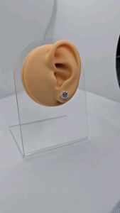 stud stone earrings crown silver 92.5 italy silver jewelry (TUNAY NA SILVER)