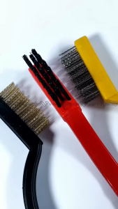 Sikat Kawat Set 3 Pcs Sikat Mini 3in1 Wire Brush Kuningan Baja Nylon