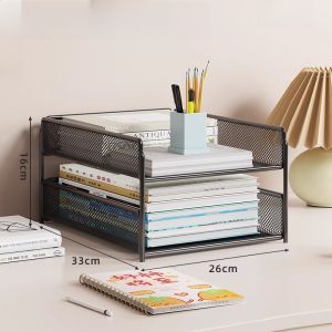 Subject Classification Storage Rack Office Document File Bookshelf Desktop Organizer Multi-Layer Book Stand Archive Shelf