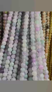 DIY - Hạt đá vân nứt nhiều màu sắc có lỗ (8mm) tự làm bằng hạt cườm phụ kiện trang sức bán sỉ - A27