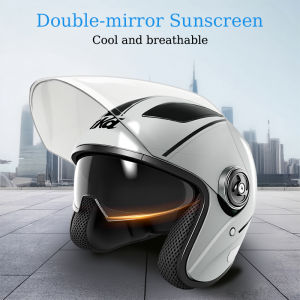 Motorcycle Dual Visor Flip Up Modular Full Face Helmet Anti-fog Street Bike Racing Helmet for Women Men 4 Colors