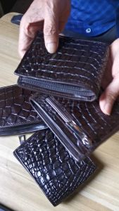 Bifold Wallet Very Pretty Cool Black Crocodile Leather