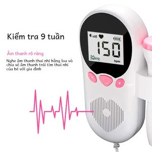 Nhà Doppler Đo Nhịp Tim Thai Nhi Màn Hình LCD Có Đèn Nền Không Xâm Lấn Cho Bé Mang Thai Máy Dò Nhịp Tim 3 MHz Ống Nghe Máy Đo Nhịp Tim