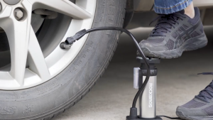 ROCKBROS Bike Pump 80PSI High Pressure Aluminum Alloy Mini Bike Pump AV/FV Portable Air Inflator MTB Foot Pump Bike Accessories