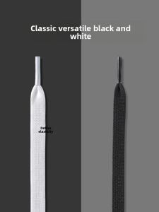 ZHIHAOEN | Elastic Anti-Slip Durable Shoelaces for White and Black Flat Shoes