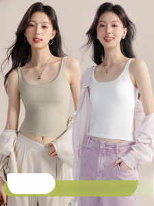 MiiOW | เสื้อกั๊กแขนกุดเซ็กซี่สำหรับผู้หญิงในช่วงฤดูร้อน เสื้อชั้นในไร้สาย เสื้อกั๊กเสริมหน้าอกแบบสวมใส่เดียว ดีไซน์ด้านหลังสวยงาม ผ้าไนลอน