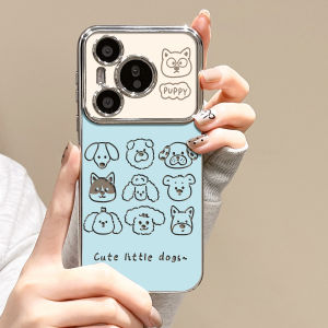 Redmi K80 K60pro K40s K50 K70E Cartoon Dog Soft Silicone Protective Case Full Cover Electroplated Line Womens Style Mobile Phone Shell