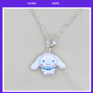 FLORA 0137C - [Có bán lẻ] Dây chuyền bạc hình nhân vật Cinnamoroll màu trắng dành cho bé gái