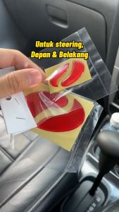 Car Emblem Sticker PERODUA MYVI ATIVA ALZA AXIA BEZZA ARUZ VIVA Front Rear Steering Night Reflective 3M 3D Epoxy Logo Car Accessories Aksesori Kereta