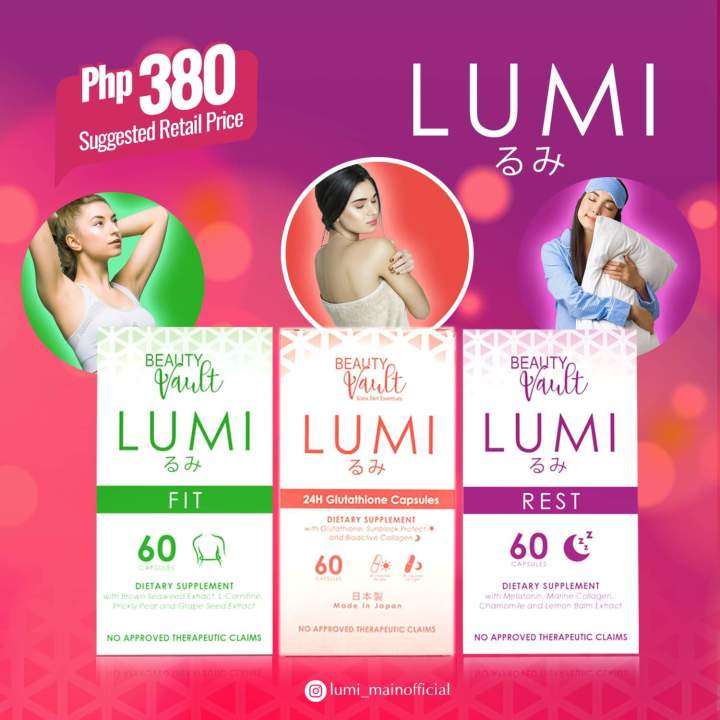 lumi glutathione Beauty Vault Lumi 24H Glutathione 60 Capsules Benefits: Skin Brightening:  Helps lighten dark spots and even out skin tone. Anti-Aging: Reduces signs  of aging such as fine lines and wrinkles. Enhanced Hydration: main image 0