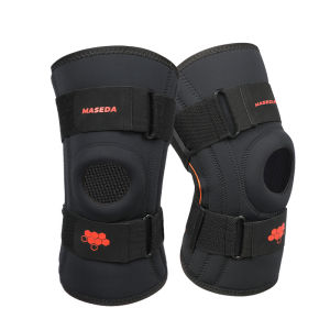 Knee Protector Silicone Shock Absorption Pressurization Strap Spring Support Breathable Mesh for Hiking and Running
