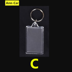 【Ann-Car】1pc Acrylic Insert Photo Keychain Customized Name Couple Girlfriends Custom Frame Handmade DIY Pendant Split Ring Key Chains