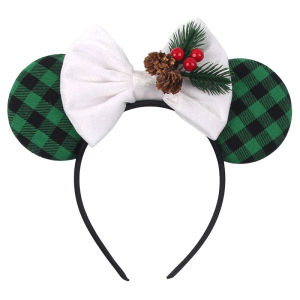 Disney | New Cute Christmas Mickey 3.3"Mouse Ears Headband For Girls Soft Bow Hairband Festival Party Christmas DIY Hair Accessories Gift