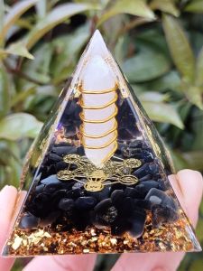 Đồ Trang Trí Bàn Trang Trí Bằng Đá Pha Lê Trắng Đá Obsidian Hình Tháp Nhựa Thủ Công Cho Phòng Khách Văn Phòng