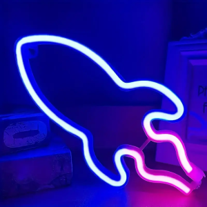 Rocket-shaped LED Neon Sign USB/Battery Powered LED Light for Bedroom Room Decoration Gift Night Light Decoration Holiday