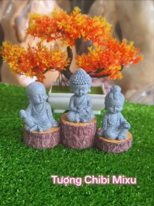 (Ko kèm đế) Bộ 03 tượng Tam Thánh Phật - Tượng Decor trang trí trưng bày tiểu cảnh
