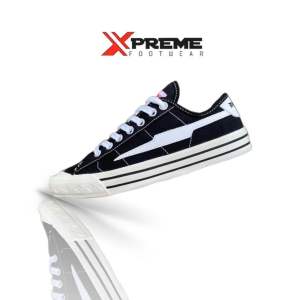SEPATU XPREME - SEPATU SNEAKERS PRIA WANITA  DROVE MORE BLACK WHITE LOW - SEPATU SEKOLAH