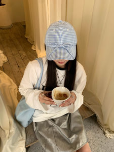 Mũ Bóng Chày Kẻ Sọc Cho Nữ Mùa Xuân Hè Đa Năng Nhỏ Gọn Kiểu Dáng Cổ Điển Có Nơ Thắt Nút Hình Bướm Mũ Trùm Đầu Cotton Thoải Mái