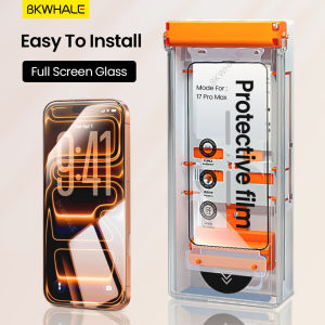 BKWHALE Easy Install Tempered Glass HD Full Screen Protector For iPhone 17 Pro Max 17 Air 16 Pro Max 15 Pro Max 14 Pro Max 16 Plus 12 13 Pro Max Privacy Protective Film