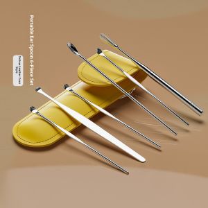 Adult Ear Spoon Set Professional Ear Cleaning Tools Home Use Durable Non-Disposable Ear Digging Scoop for Personal Hygiene
