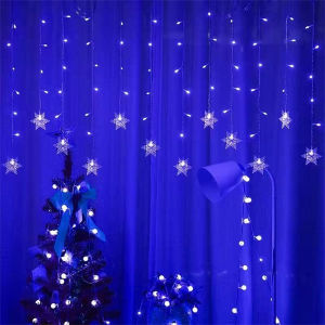 96LED Snowflake Lights 8 Modes Twinkle Fairy Icicle String Light Indoor Christmas Decor Party Gift for Christmas Birthday