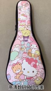 Ukulele 23/24 inch กระเป๋าอูคูเลเลหนัง PU พิมพ์ลาย เป้อูคูเลเล กระเป๋าเก็บอูคูเลเล ฟองน้ำหนา15mm เคสอูคูเลเล