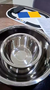 AKIRO MALAYSIA 304 Stainless Steel Thickened Bowl Basin Vegetable Washing Salad Mixing Bowl Soup Bowl Cooking Baking Cake Bread Kitchen Mixer Kneading Basin Keluli